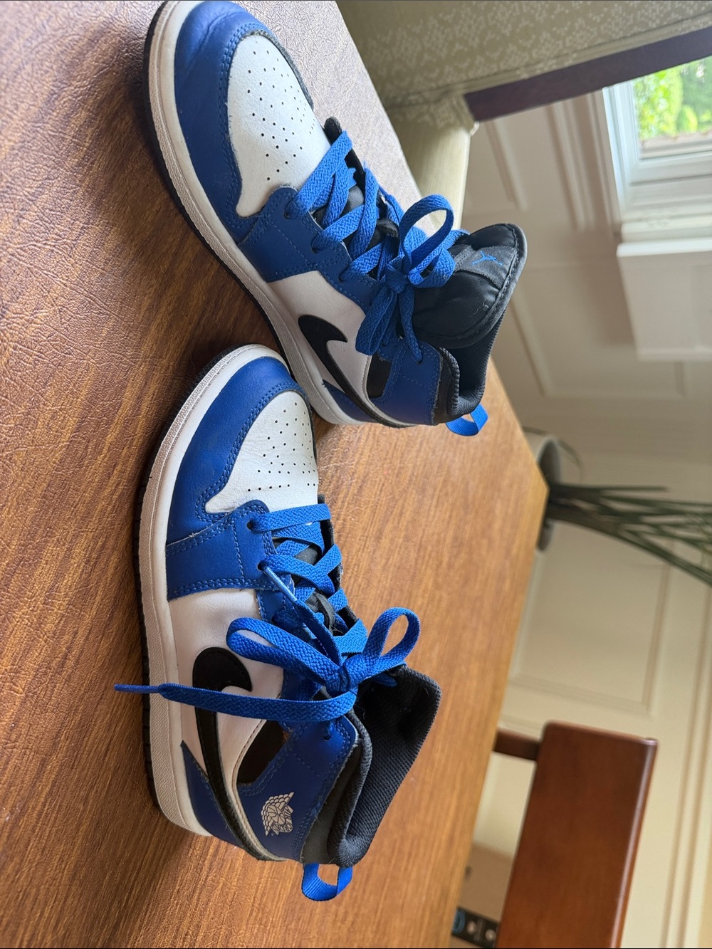 Nike Kids Mid-Top Sneakers in Blue, White and Black